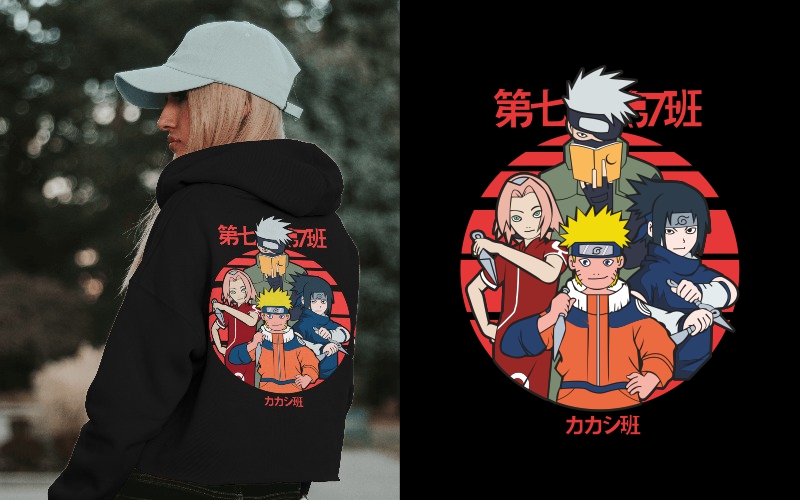 Naruto Anime Print Hoddie Design Vector With Cdr Download For Free