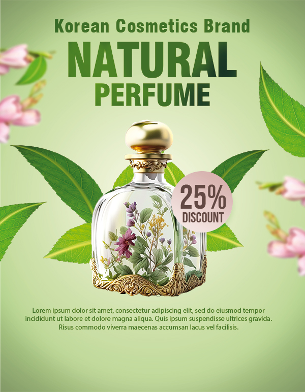 Natural Botanical Perfume Ad Social Media Banner PSD File Template Download For Free