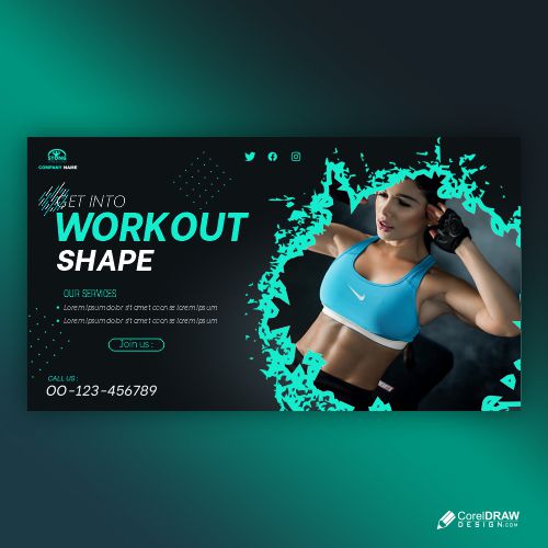 Never Give Up Sport Banner Template Free Vector Design
