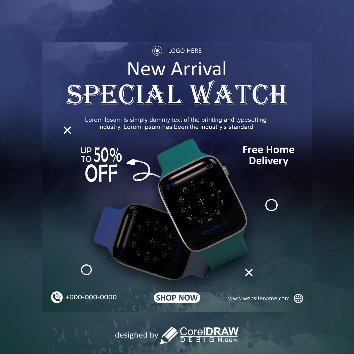 New Arrival Special Watch poster vector free design