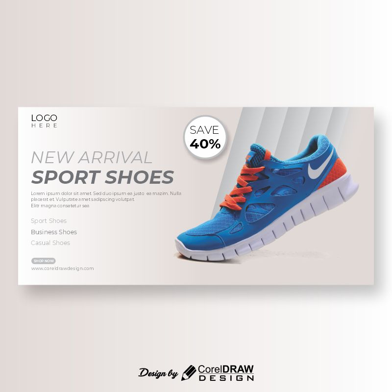 New Arrival Sport Shoes Poster Banner Download From Coreldrawdesign