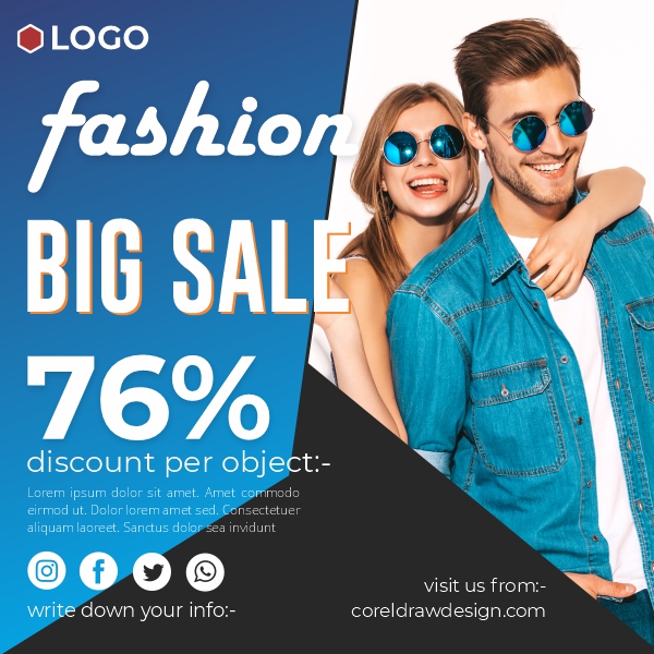 New Fashion Big Sale 76 Discount Limited Offer Trending 2021 Design Download Coreldraw Free Template