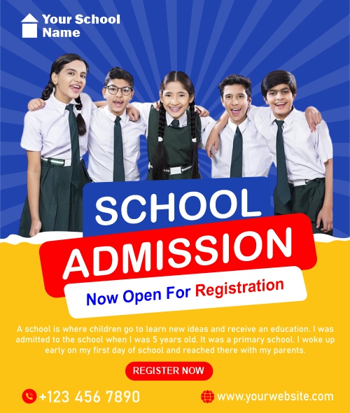 New School Admission Poster And Banner Vector Design Download For Free