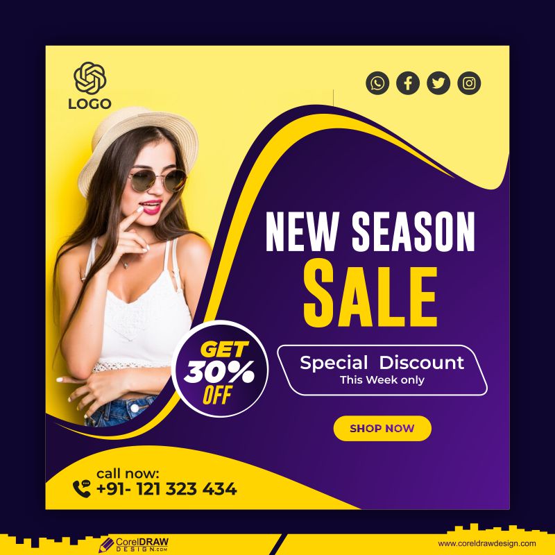 new season sale banner design download vector