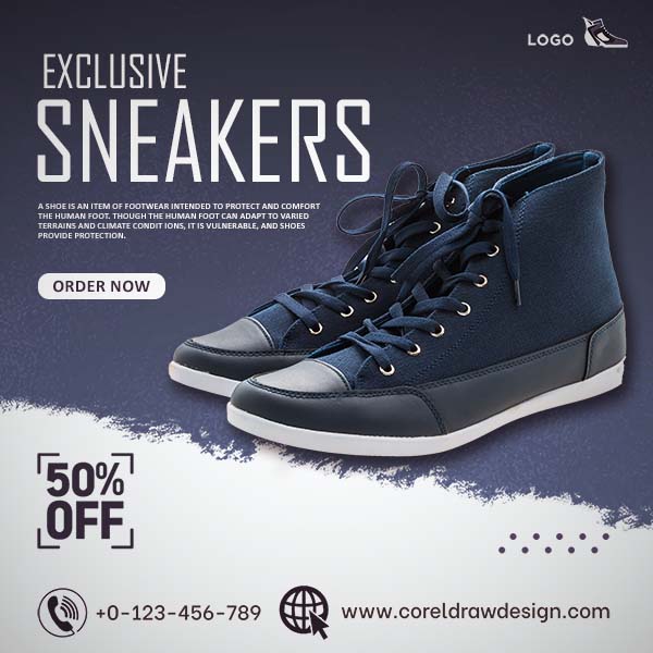 New Shoes Poster Design, Banner PSD File