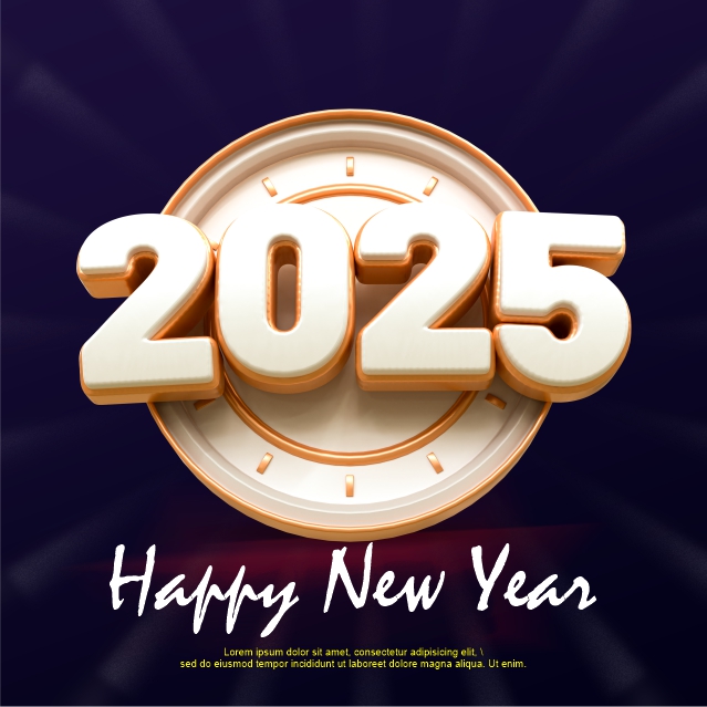 New Year 2025 Editabel CDR Vector Template Download For Free