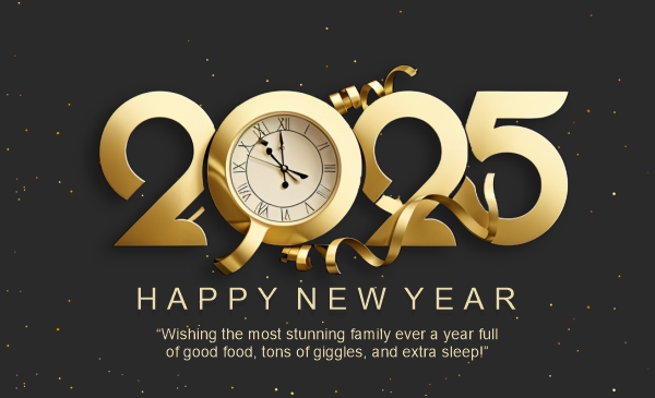 New Year 2025 Golden Text With Clock Free CDR Banner Template Download For Free