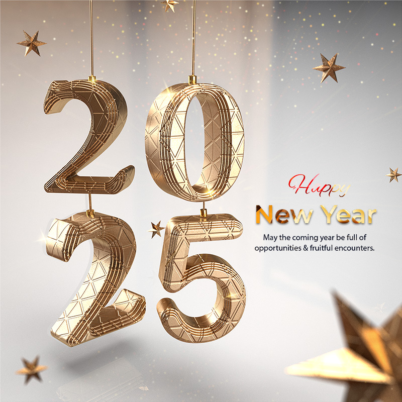 New Year 2025 Hanging Banner PSD Download For Free