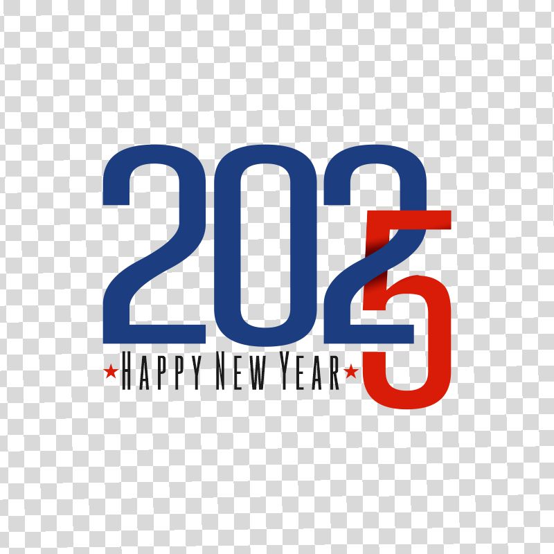 New year 2025 Two Color Text Premium png