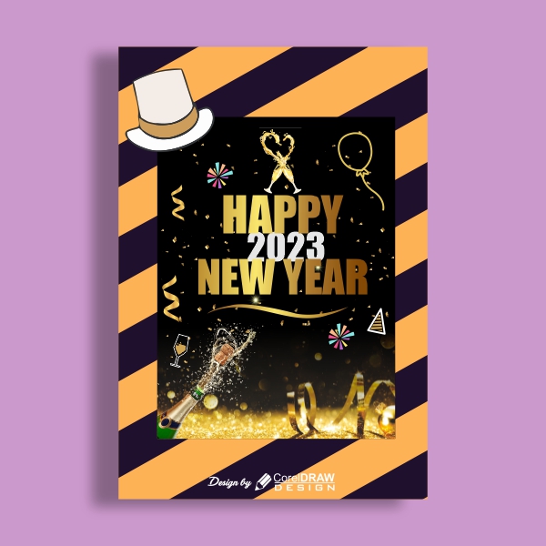 new year party flyer vector design