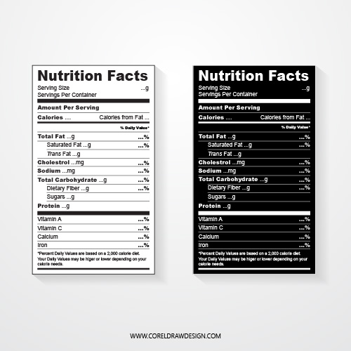 Nutritional Facts Label Template