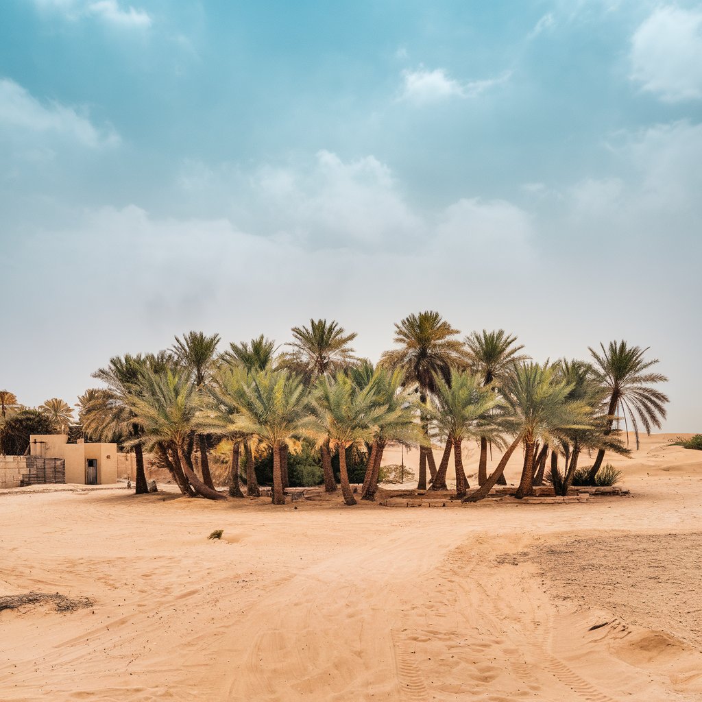 Oasis in the middle of the sahara desert