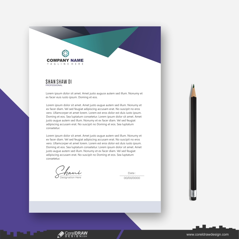 office letterhead design template vector download