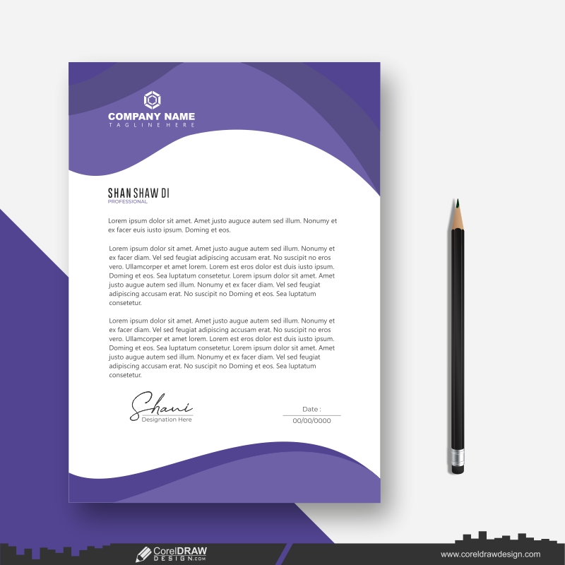 office modern letterhead business template vector design