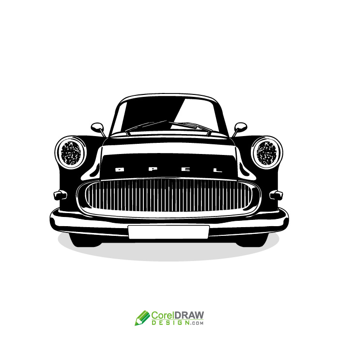Download Old Black Vintage car vector | CorelDraw Design (Download Free