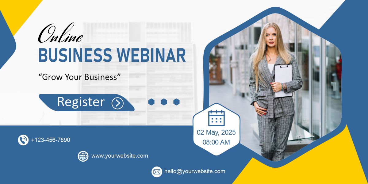 Online Business Webinar poster design download for free