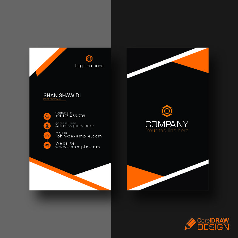Orange Elegant Corporate Card Free Vector Design