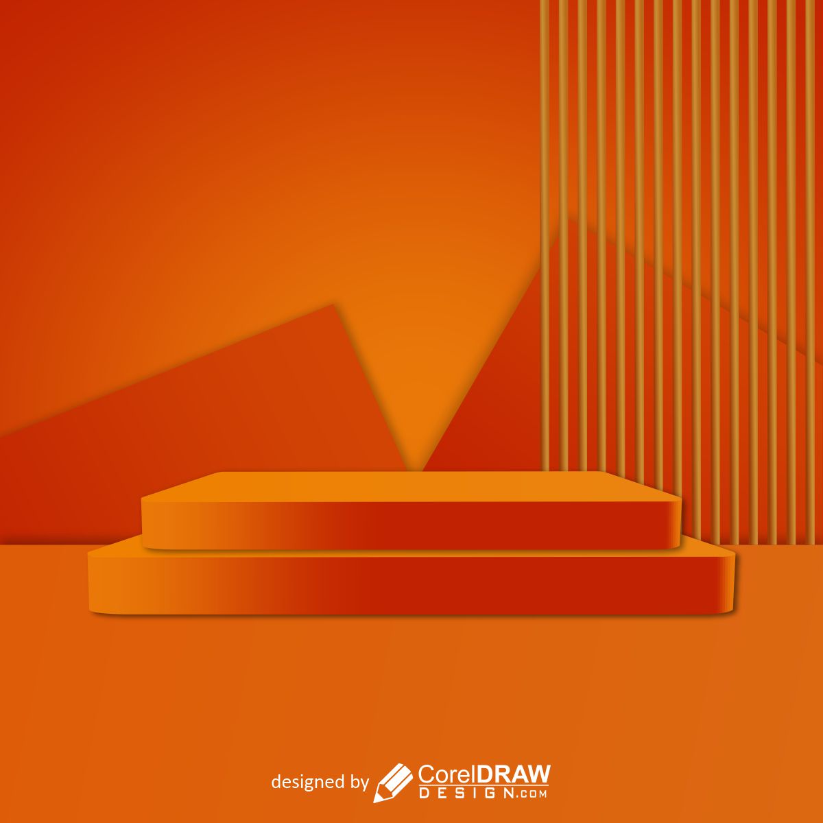 Orange studio background with product display vector free design