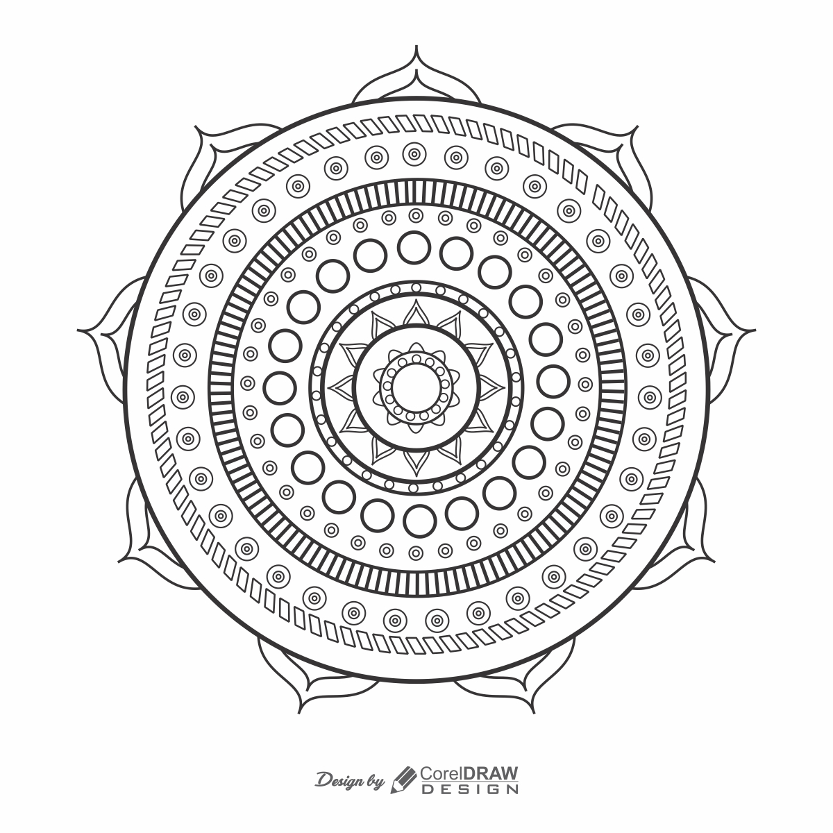 Outline Mandala Design