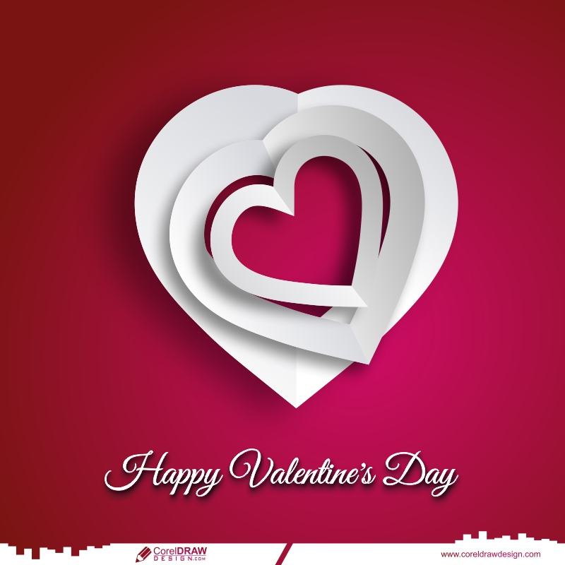 paper style happy valentines day banner CDR design vector