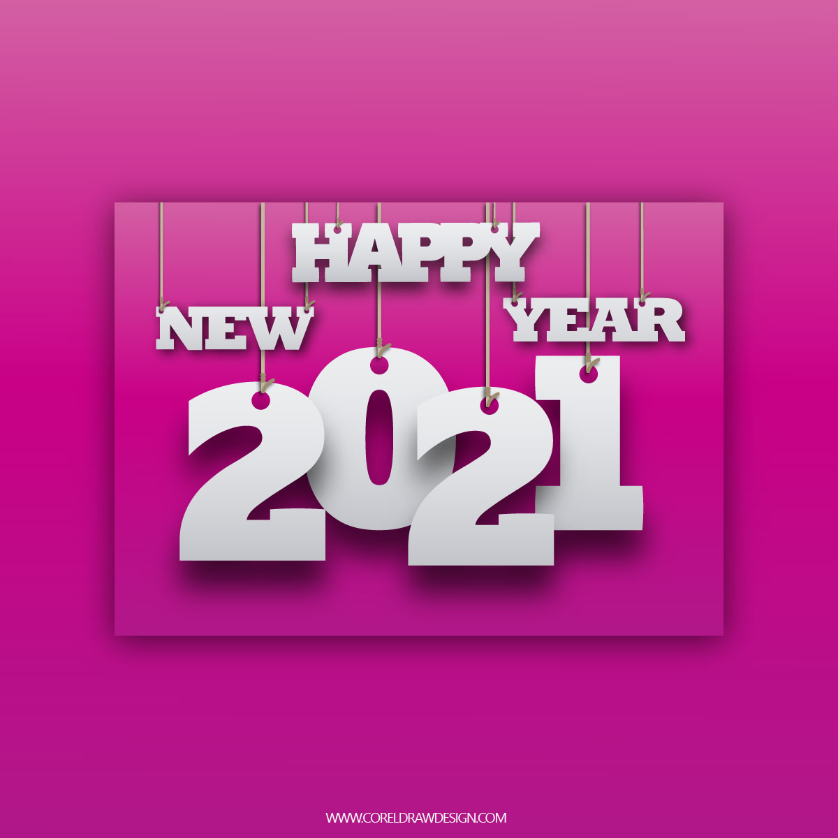 Papercut Happy New Year 2021 Lettering