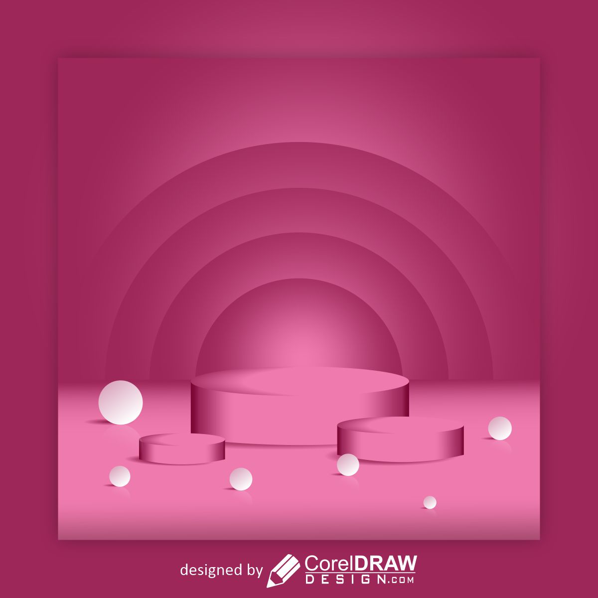 Pink and White studio background poster vector design for free