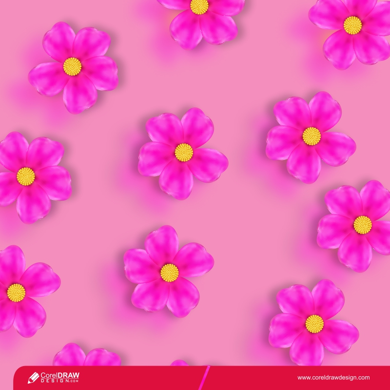 Pink Gradient Sakura Flowers Background Free Vector 