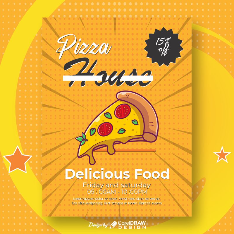 Pizza House Delicious Food Free Template Download From Coreldrawdesign