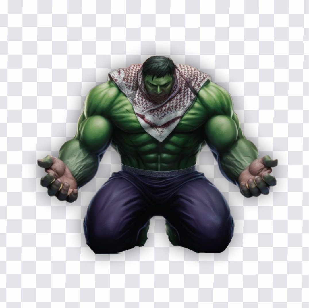 Download PNG A_muslim_Hulk_offering_namaz_in_a_mosque,PNG_Hulk PNG Image  Download for free