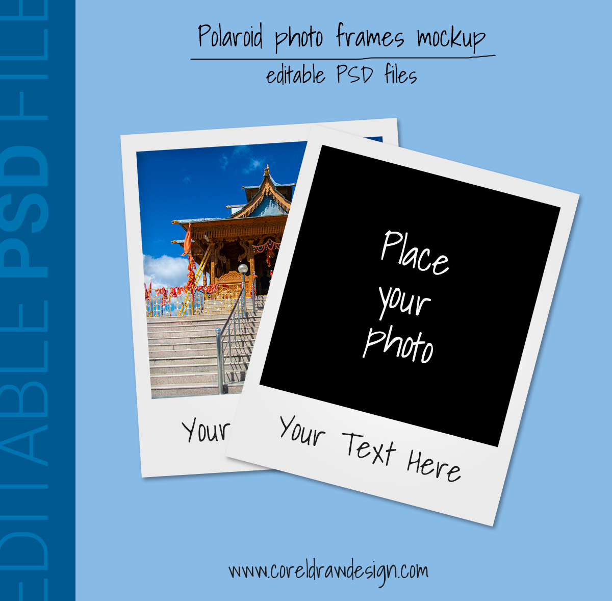 Download Download Polaroid photo frames mockup editable PSD file ...