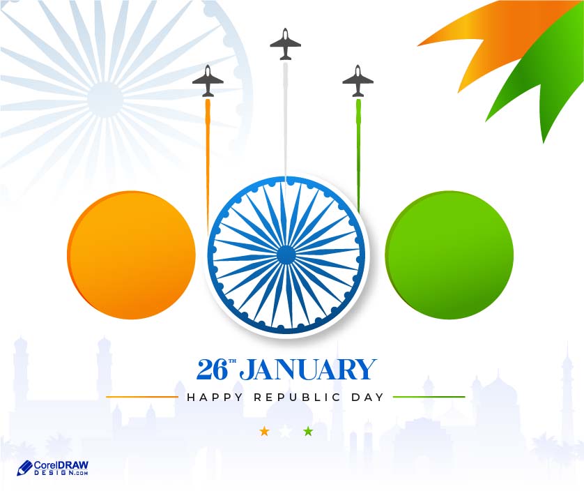 Premium 26 January India republic day vector background
