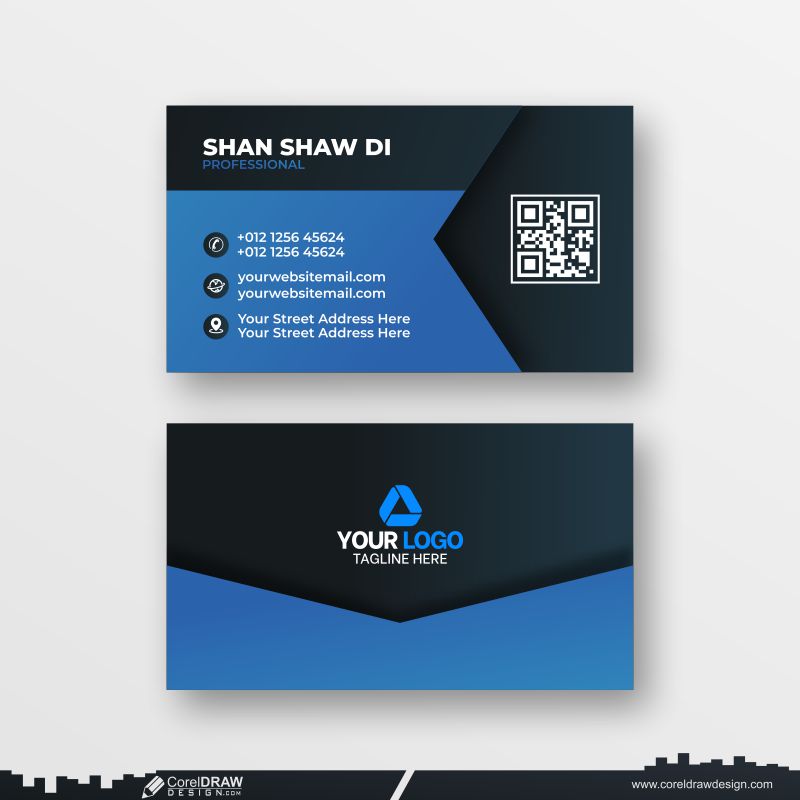 premium blue business card design 