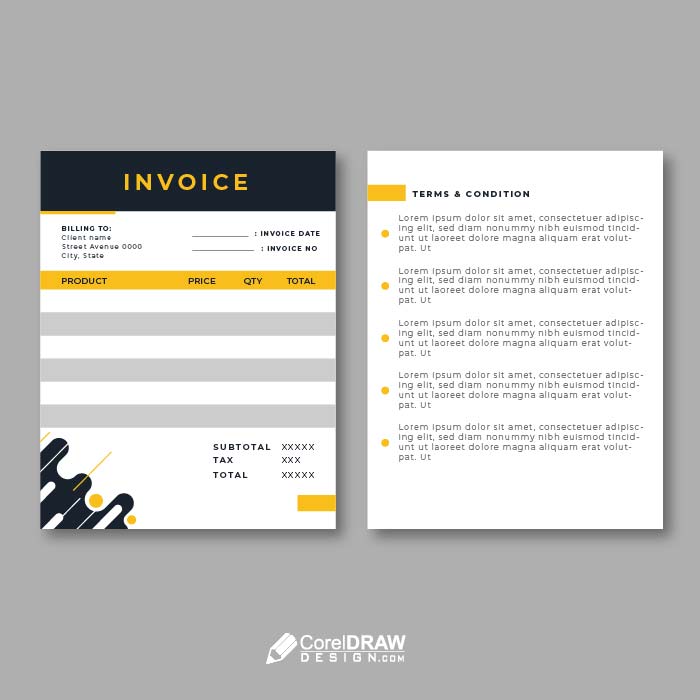 Premium double sided corporate invoice vector