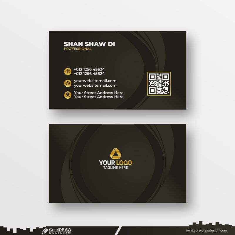 premium golden business card design dowanload