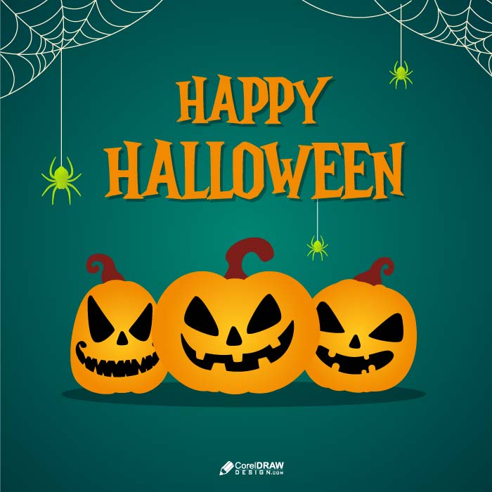 Premium Happy Halloween Day Pumpkin dark Bat Background