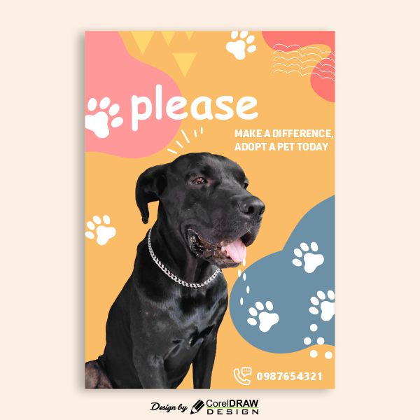 Premium Vector  Adopt a pet flyer template