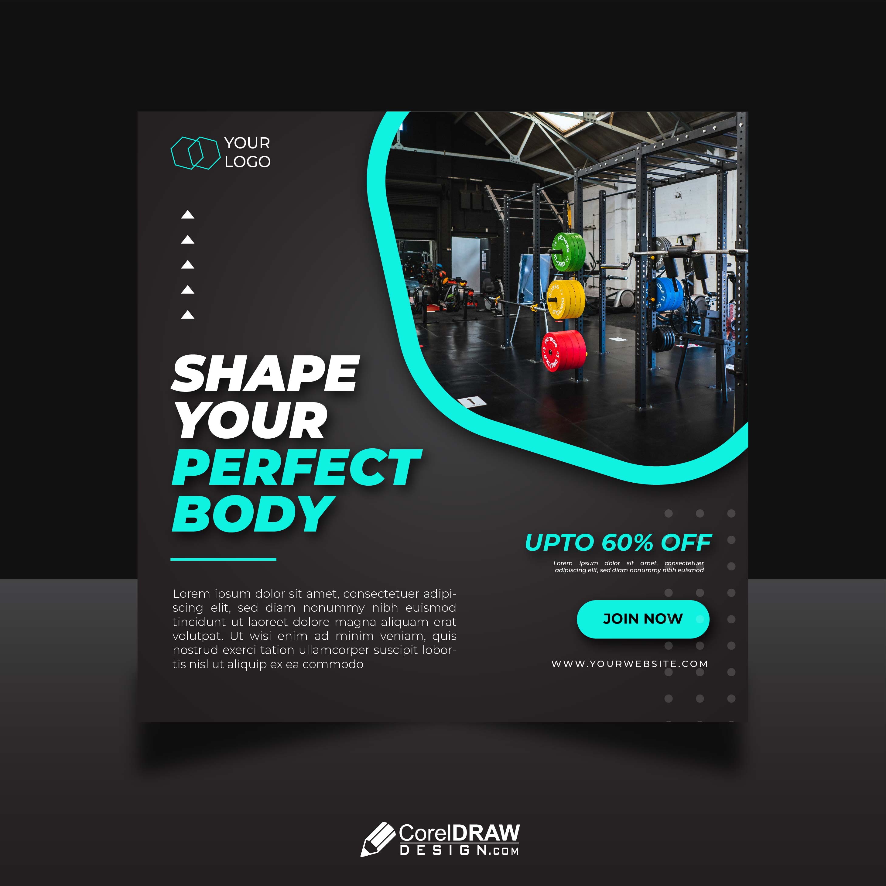 Professional Abstract Gym Sale Banner Template
