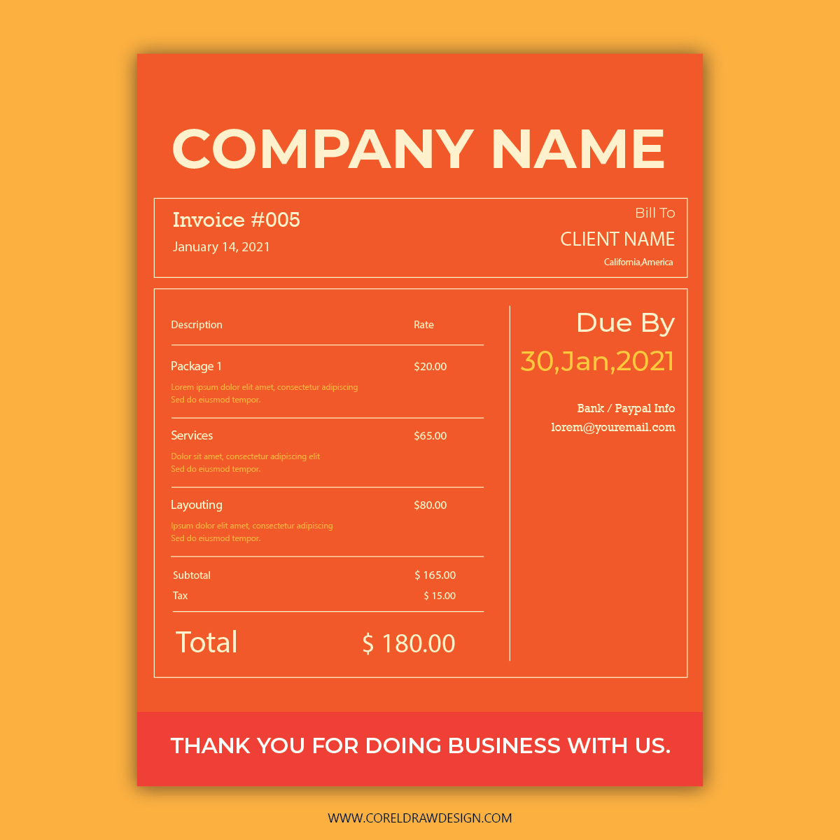 Professional Bill Invoice Template