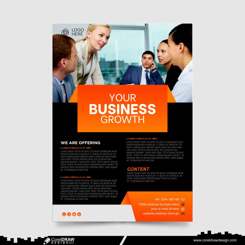 Professional Business Flyer Template Set Premium Vector