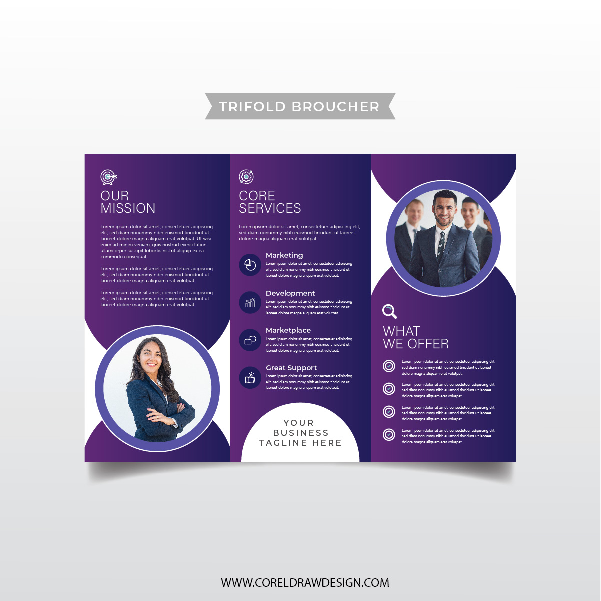 Professional Company Trifold Broucher Template