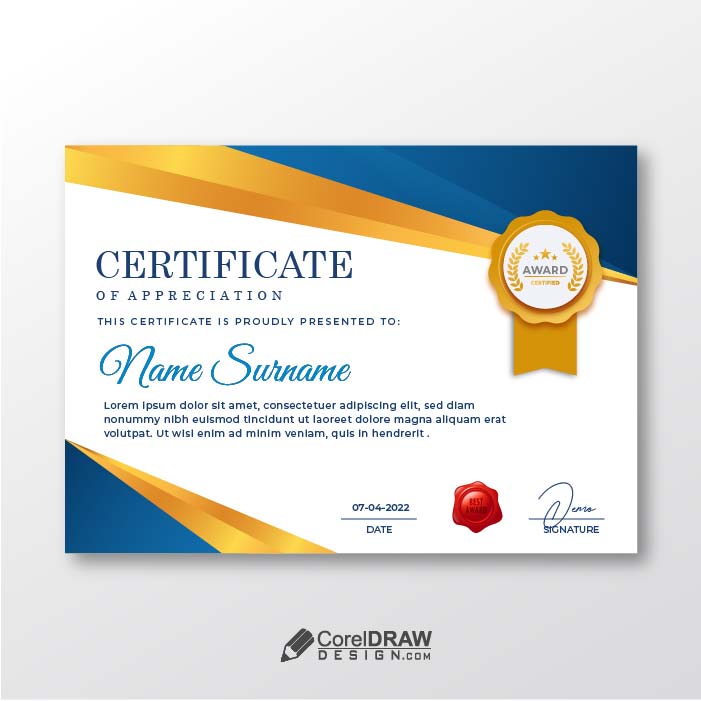 Download Professional Corporate Certificate Vector Template | CorelDraw ...