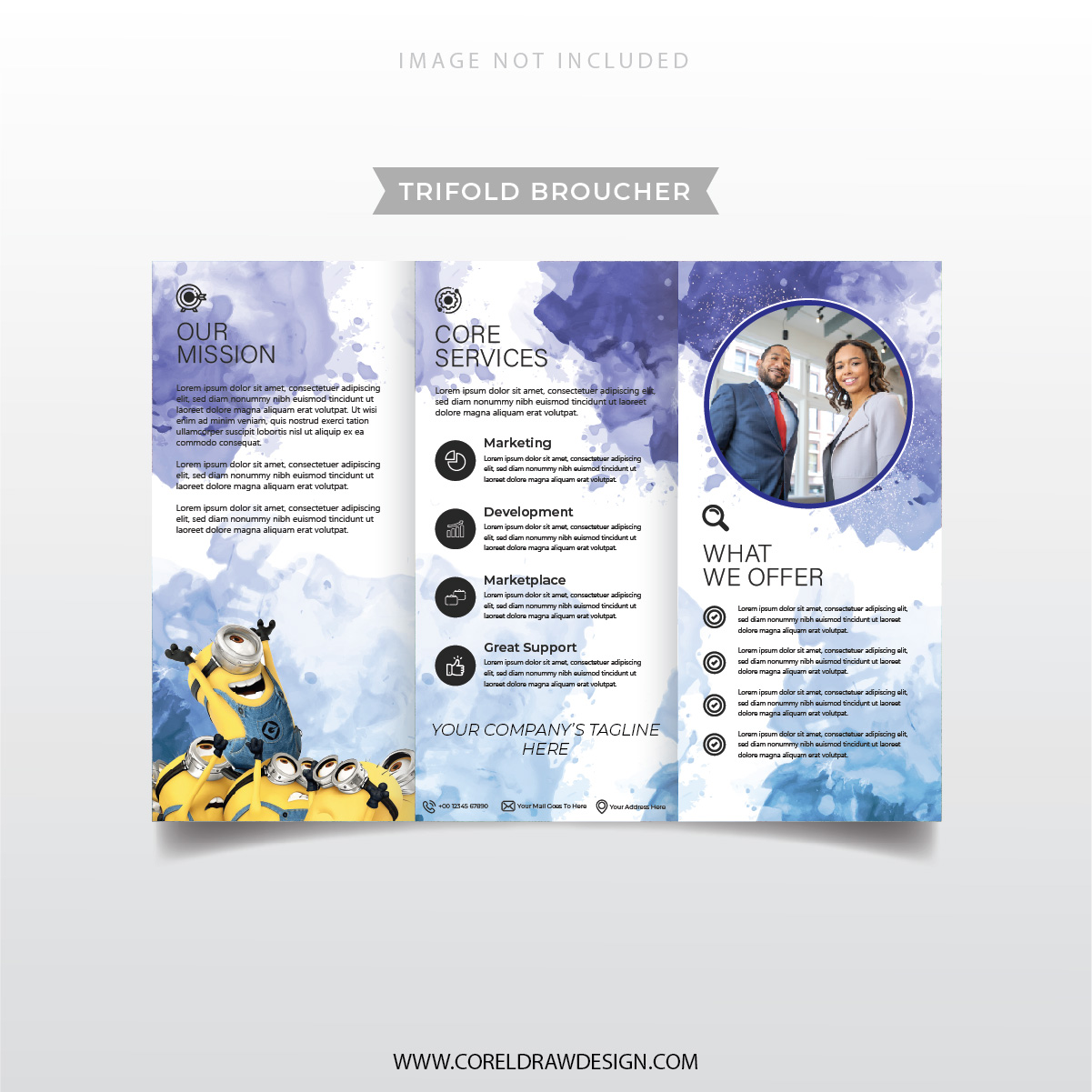 Professional Corporate Company Trifold Broucher Template