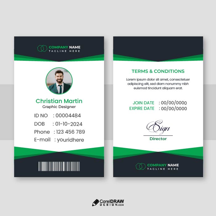 Professional corporate id card vector