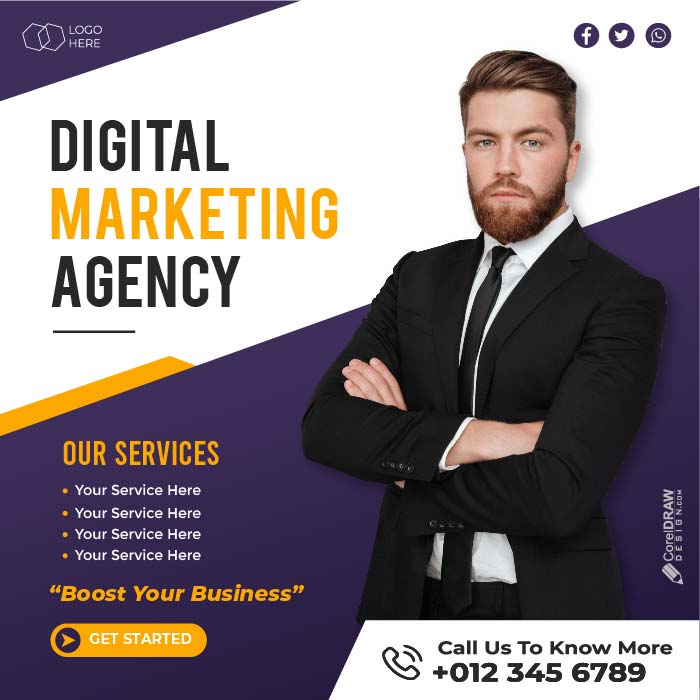 Professional Digital Marketing Banner Poster Template