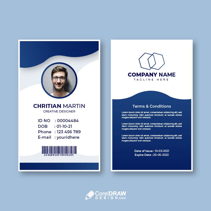 Professional Elegant Employee ID Card Vector