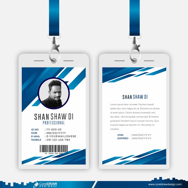 id card design illustrator file free download