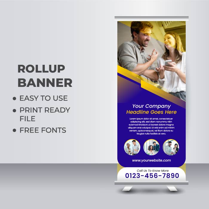 Professional modern corporate stand roll up banner
