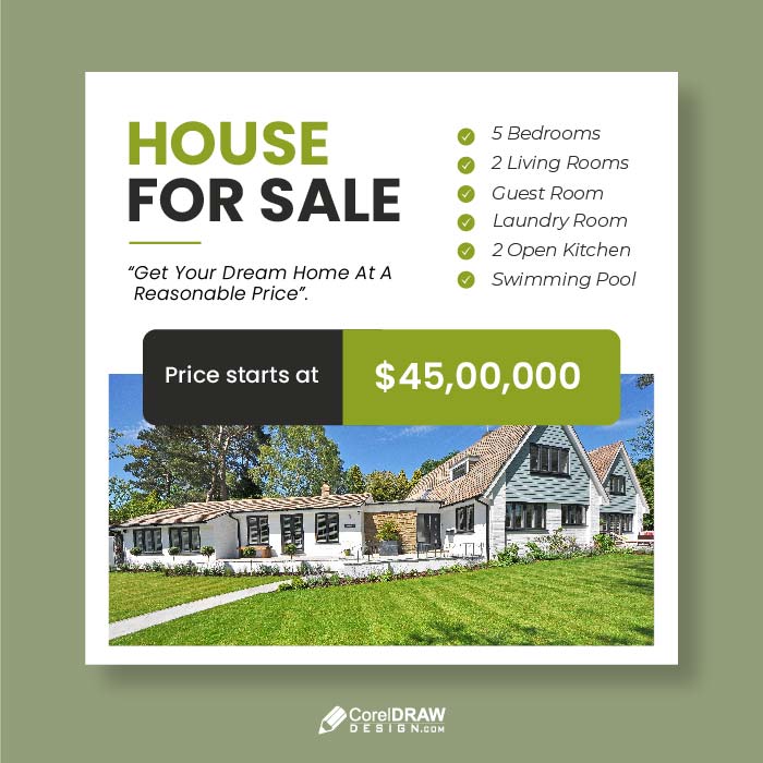 Professional Property Sale Social Media Promotional Poster Template