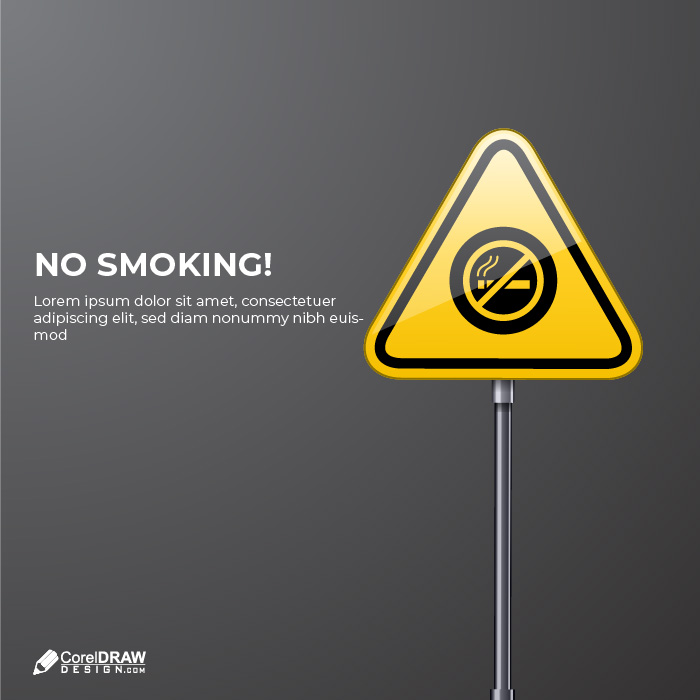 Prohibited Smoking Area Sign Board Vector