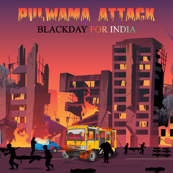 Pulwama Attack Soldiers, Black Day For Inda Vector, Illustration